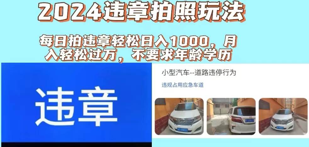 2024违章拍照新玩法，推广躺赚+拍照赚钱双模式，日入1000+-云阁资源网