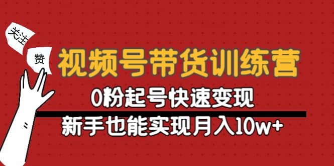 视频号带货训练营：0粉起号快速变现-云阁资源网