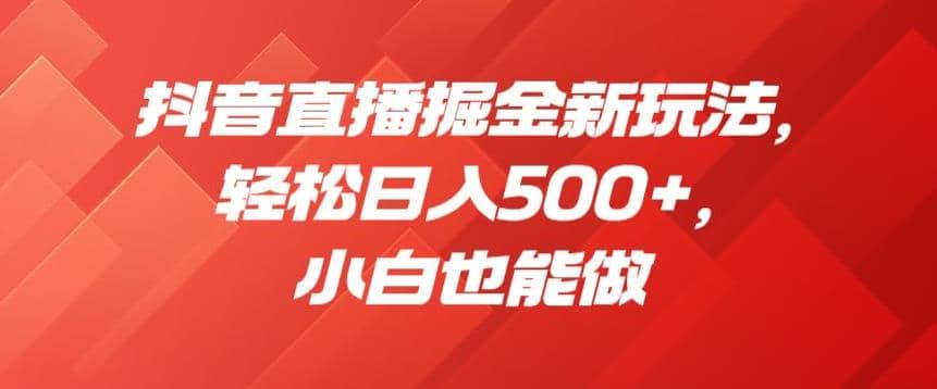 抖音直播掘金新玩法，轻松日入500+，小白也能做【揭秘】-云阁资源网