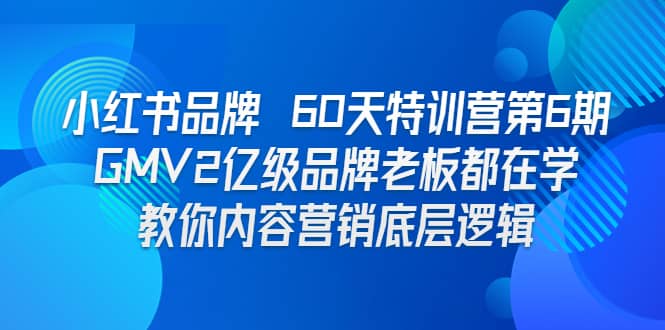 小红书品牌 60天特训营第6期 GMV2亿级品牌老板都在学 教你内容营销底层逻辑-云阁资源网