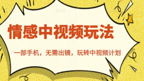 北北情感中视频玩法，一部手机，无需出镜，玩转中视频计划-云阁资源网