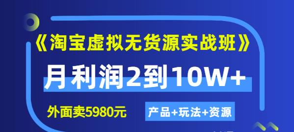 《淘宝虚拟无货源实战班》线上第四期：月利润2到10W+（产品+玩法+资源)-云阁资源网