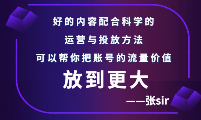 张sir账号流量增长课，告别海王流量，让你的流量更精准-云阁资源网