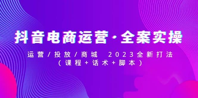 抖音电商运营·全案实操：运营/投放/商城 2023全新打法-云阁资源网