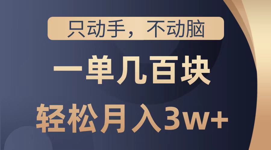 只动手不动脑，一单几百块，轻松月入2w+，看完就能直接操作，详细教程-云阁资源网