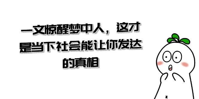 某公众号付费文章《一文 惊醒梦中人，这才是当下社会能让你发达的真相》-云阁资源网