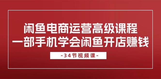 闲鱼电商运营高级课程，一部手机学会闲鱼开店赚钱（34节课）-云阁资源网
