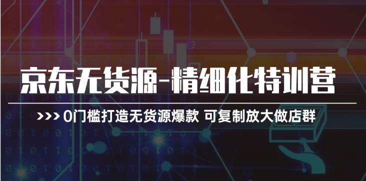 京东无货源-精细化特训营，0门槛打造无货源爆款 可复制放大做店群-云阁资源网