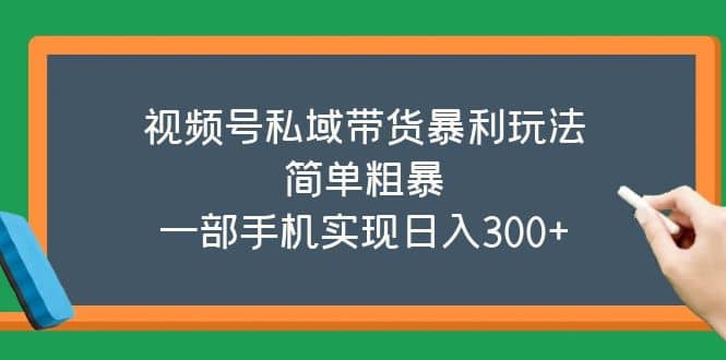 视频号私域带货暴利玩法，简单粗暴-云阁资源网