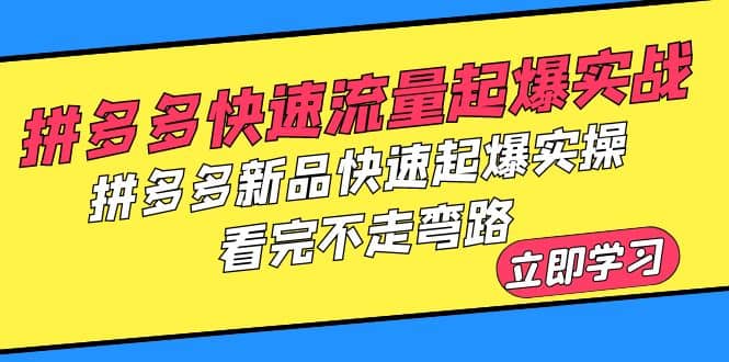 拼多多-快速流量起爆实战，拼多多新品快速起爆实操，看完不走弯路-云阁资源网