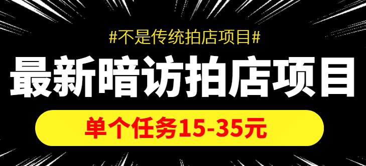 【信息差项目】最新暗访拍店项目，单个任务15-35元（不是传统拍店项目）-云阁资源网