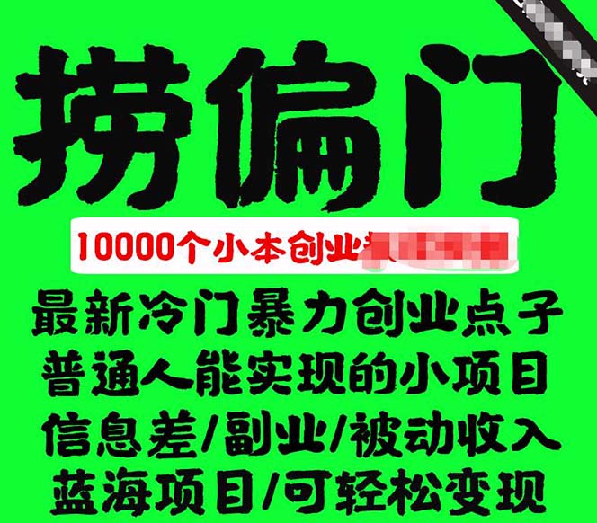 千款捞偏门小本创业小项目，总有一款适合你【无水印】-云阁资源网