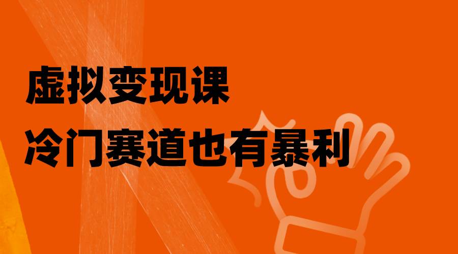虚拟变现课，冷门赛道也有暴利，手把手教你玩转冷门私域-云阁资源网