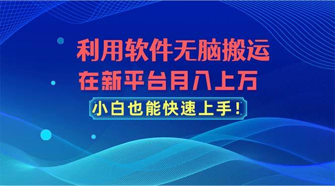 利用软件无脑搬运，在新平台月入上万，小白也能快速上手-云阁资源网