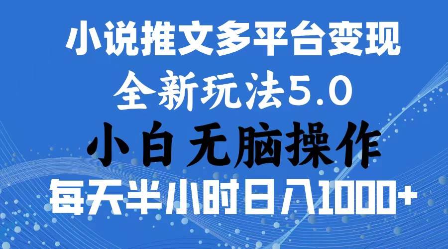 2024年6月份一件分发加持小说推文暴力玩法 新手小白无脑操作日入1000+ …-云阁资源网