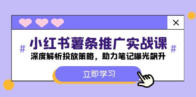 小红书-薯 条 推 广 实战课：深度解析投放策略，助力笔记曝光飙升-云阁资源网