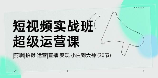 短视频实战班-超级运营课，|剪辑|拍摄|运营|直播|变现 小白到大神 (30节)-云阁资源网