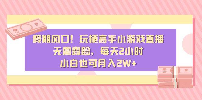 假期风口！玩梗高手小游戏直播，无需露脸，每天2小时，小白也可月入2W+-云阁资源网
