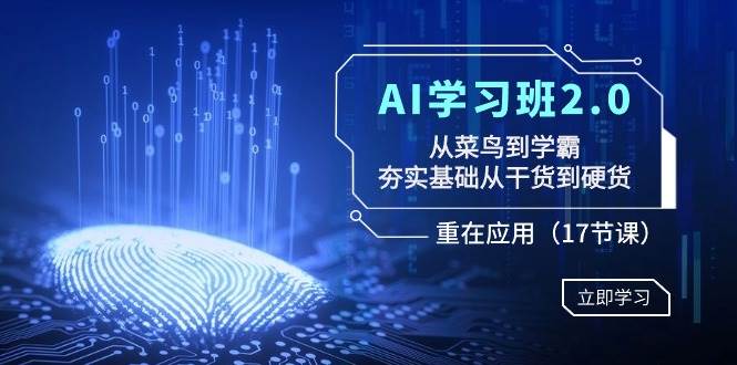 AI学习班2.0：从菜鸟到学霸，夯实基础从干货到硬货，重在应用（17节课）-云阁资源网