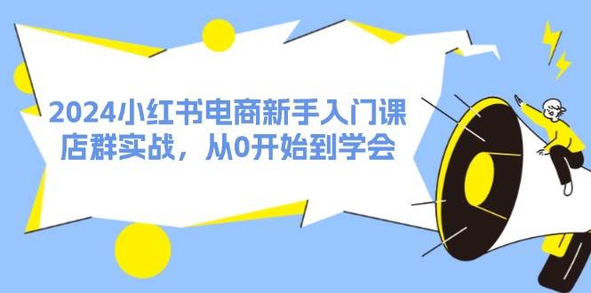 2024小红书电商新手入门课，店群实战，从0开始到学会（31节）-云阁资源网