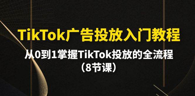 TikTok广告投放入门教程，从0到1掌握TikTok投放的全流程（8节课）-云阁资源网