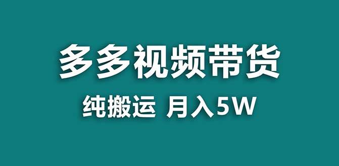 【蓝海项目】拼多多视频带货 纯搬运一个月搞了5w佣金，小白也能操作 送工具-云阁资源网