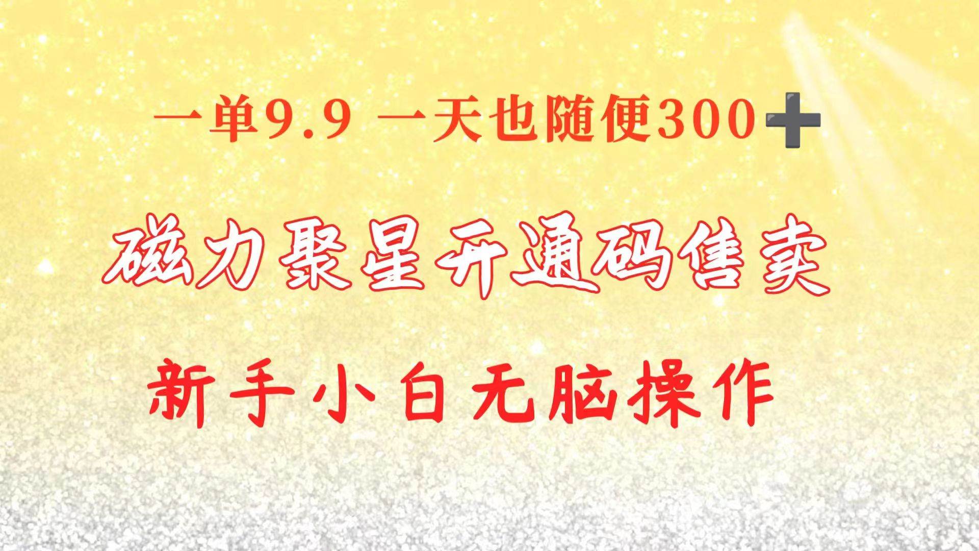 快手磁力聚星码信息差 售卖  一单卖9.9  一天也轻松300+ 新手小白无脑操作-云阁资源网