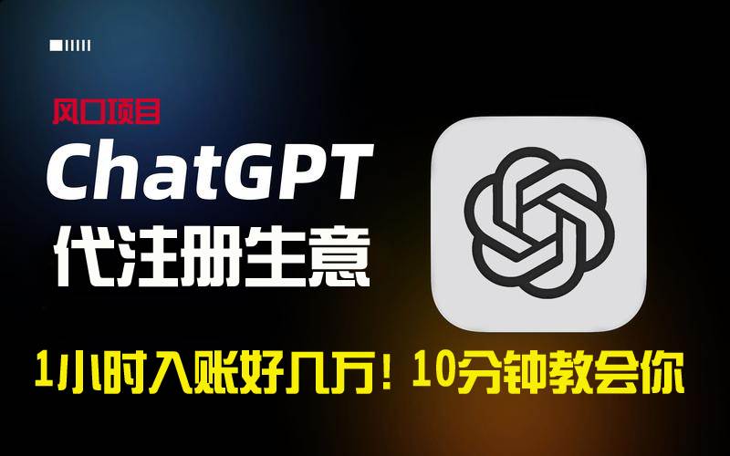 一小时入账好几万！利润大到吓人的ChatGPT代注册小生意，10分钟教会你，…-云阁资源网