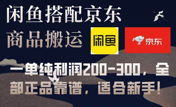 闲鱼搭配京东备份库搬运，一单纯利润200-300，全部正品靠谱，适合新手！-云阁资源网