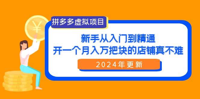 拼多多虚拟项目：入门到精通，开一个月入万把块的店铺 真不难（24年更新）-云阁资源网