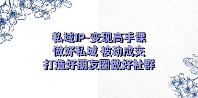 私域IP-变现高手课：做好私域 被动成交，打造好朋友圈做好社群（18节）-云阁资源网