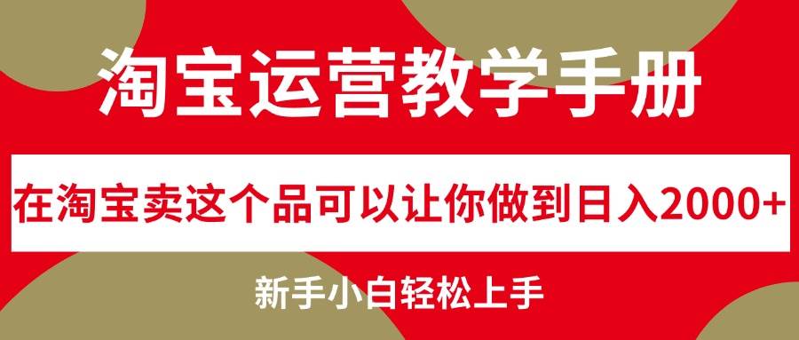 淘宝运营教学手册，在淘宝卖这个品可以让你做到日入2000+，新手小白轻…-云阁资源网