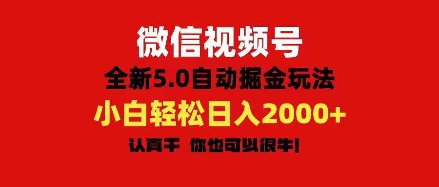 微信视频号变现，5.0全新自动掘金玩法，日入利润2000+有手就行-云阁资源网