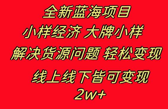 全新蓝海项目 小样经济大牌小样 线上和线下都可变现 月入2W+-云阁资源网