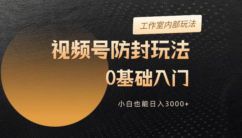 2024视频号升级防封玩法，零基础入门，小白也能日入3000+-云阁资源网