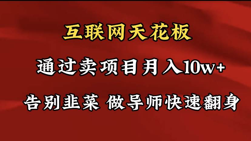 导师训练营互联网的天花板，让你告别韭菜，通过卖项目月入10w+，一定要…-云阁资源网