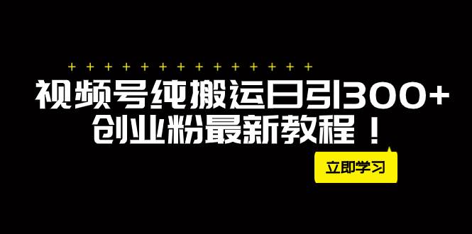 外面卖2580视频号纯搬运日引300+创业粉最新教程！-云阁资源网