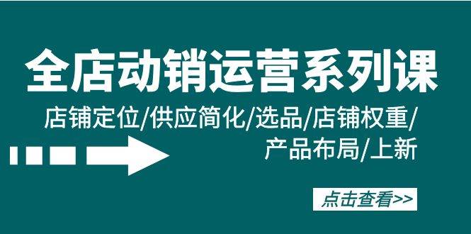 全店·动销运营系列课：店铺定位/供应简化/选品/店铺权重/产品布局/上新-云阁资源网