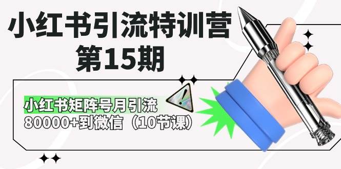 小红书引流特训营-第15期，小红书矩阵号月引流80000+到微信（10节课）-云阁资源网