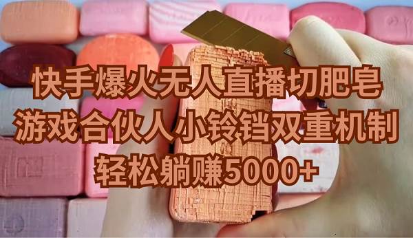 快手爆火无人直播切肥皂，游戏合伙人小铃铛双重机制，轻松躺赚5000+-云阁资源网