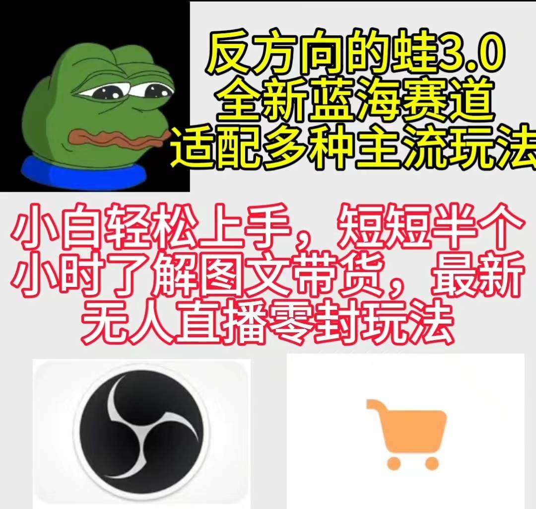 反方向的蛙3.0，图文最新玩法，变现多元化，新蓝海项目，小白轻松上手-云阁资源网