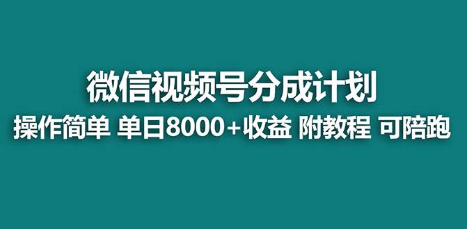 【蓝海项目】视频号分成计划最新玩法，单天收益8000+，附玩法教程-云阁资源网