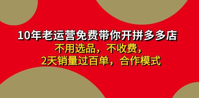 拼多多 最新合作开店日收4000+两天销量过百单，无学费、老运营代操作、…-云阁资源网
