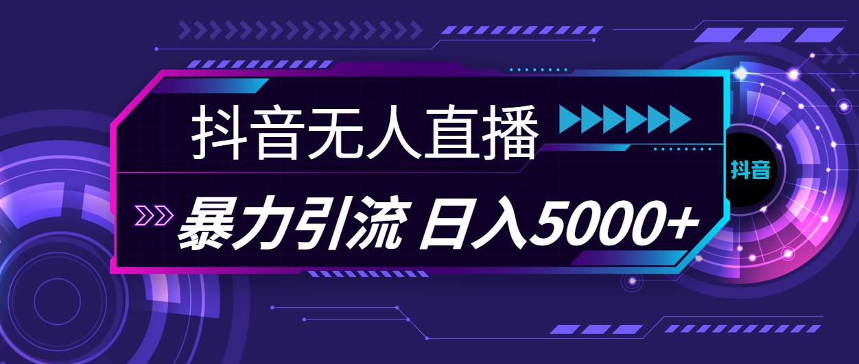 抖音无人直播，暴利引流，日入5000+-云阁资源网