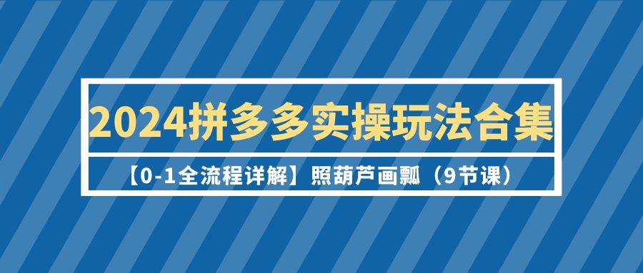 2024拼多多实操玩法合集【0-1全流程详解】照葫芦画瓢（9节课）-云阁资源网