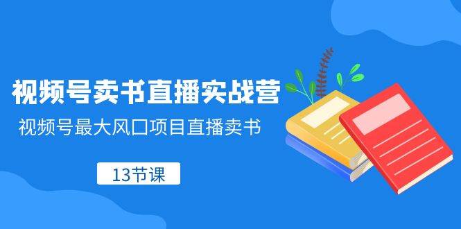 视频号-卖书直播实战营，视频号最大风囗项目直播卖书（13节课）-云阁资源网