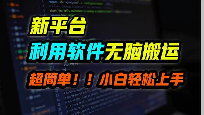 新平台用软件无脑搬运，月赚10000+，小白也能轻松上手-云阁资源网