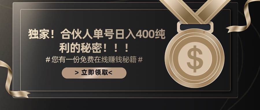 合伙人广告撸金最新玩法，每天单号400纯利-云阁资源网