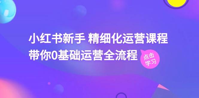 小红书新手 精细化运营课程，带你0基础运营全流程（41节视频课）-云阁资源网