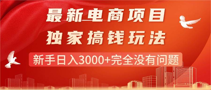 最新电商项目-搞钱玩法，新手日入3000+完全没有问题-云阁资源网